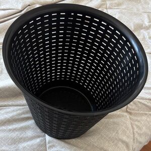 Sleek Black Perforated Waste Bin